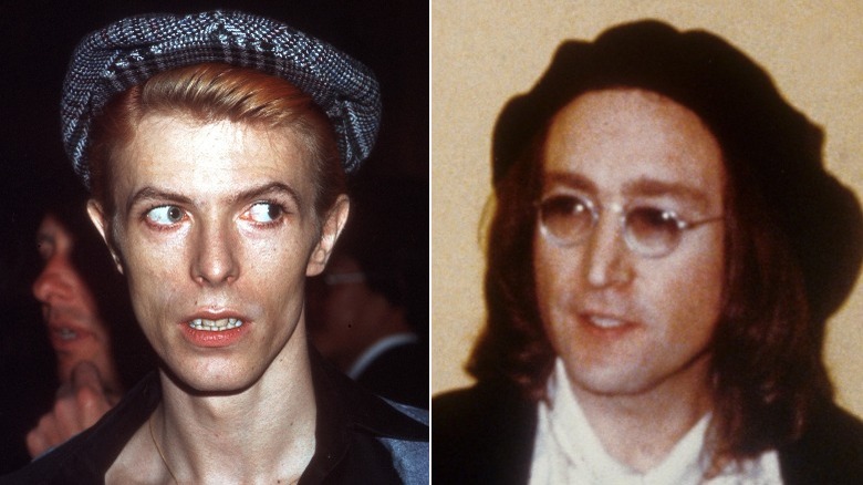 David Bowie and John Lennon in 1975