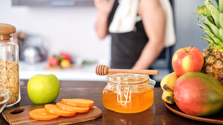 honey near a person who just exercised 