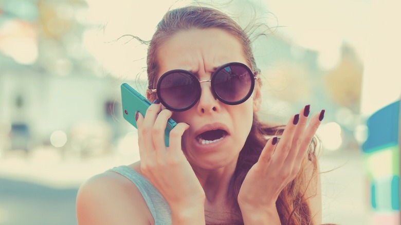 angry woman on phone