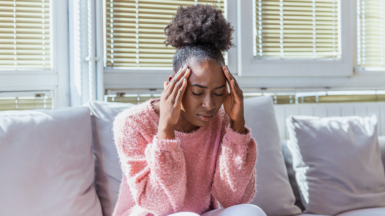 woman with a headache