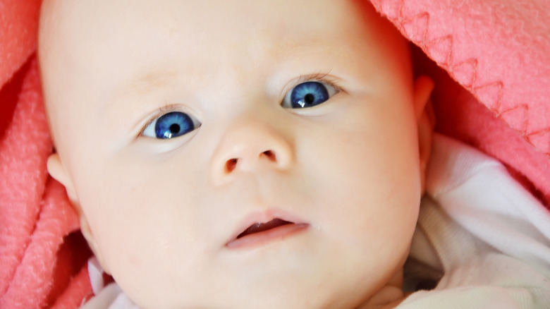 close-up of baby's face