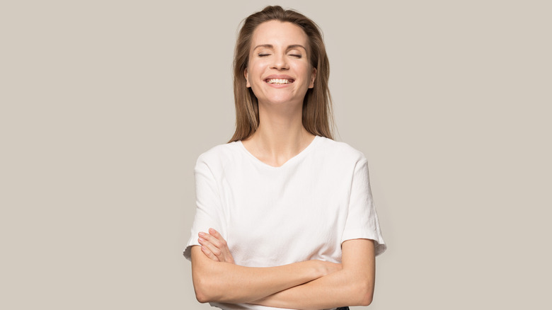 woman in love smiling