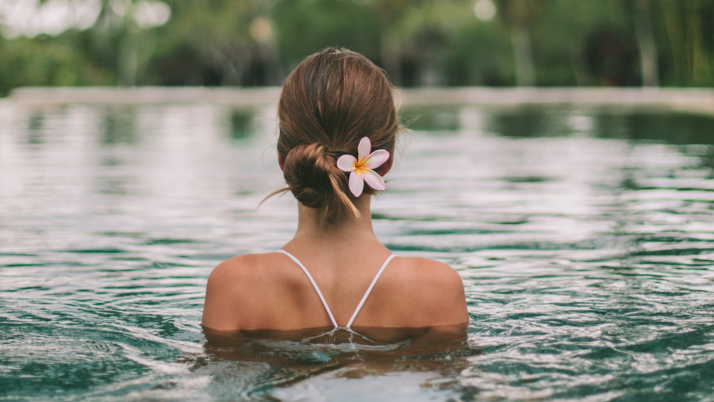 Woman in pool