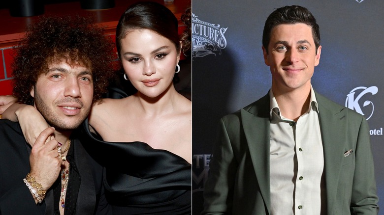 Benny Blanco holding Selena Gomez's hand & David Henrie smiling