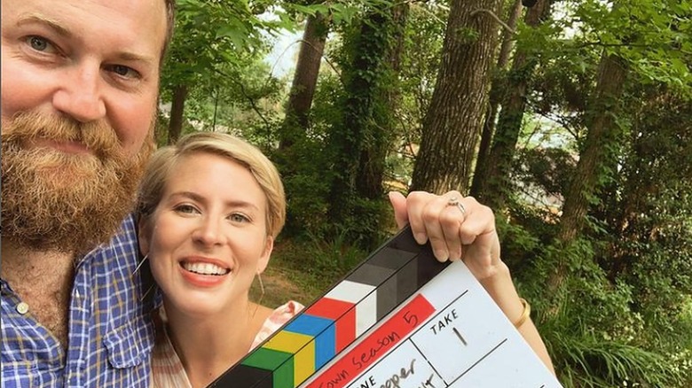 Ben and Erin Napier outside, posing in selfie 