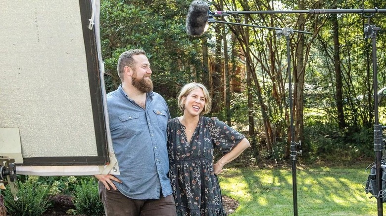 Ben and Erin Napier with film crew