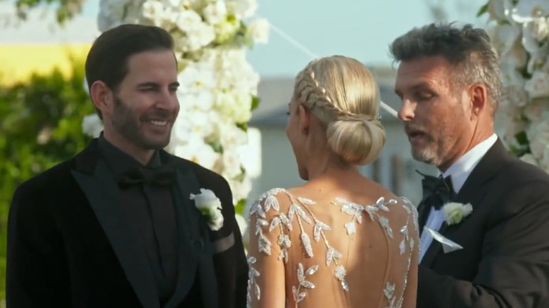 Tarek El Moussa in tux, wedding ceremony