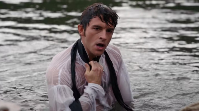 Anthony Bridgerton wet shirt scene 