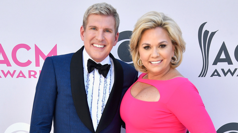 Todd Chrisley and Julie Chrisley attend the 52nd Academy Of Country Music Awards in 2017