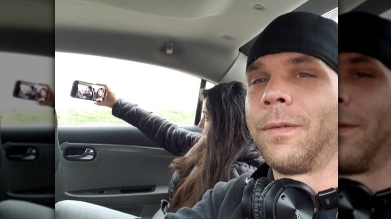 Jeremiah Raber and Carmela Raber selfie in car