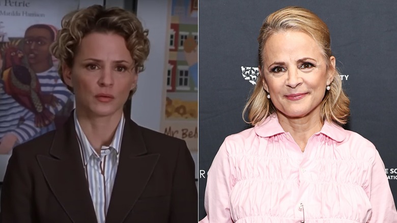 Amy Sedaris in "Elf" vs a recent photo of her