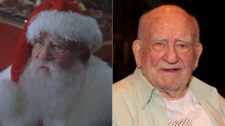 Edward Asner in "Elf" vs a recent photo of him