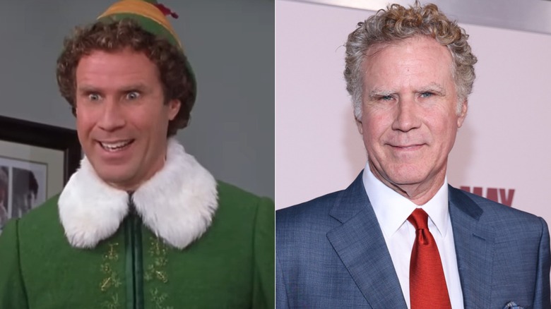 Will Ferrell in "Elf" vs a recent photo of him 