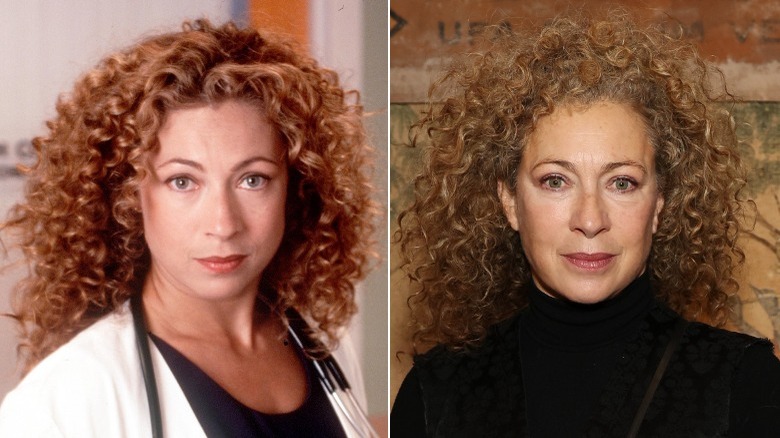 Alex Kingston then and now split