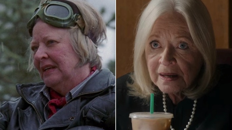 A split image of Debra Mooney on Everwood and Inventing Anna