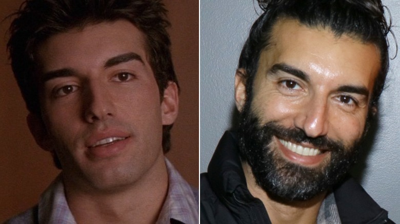 A split image of Justin Baldoni on Everwood and a red carpet