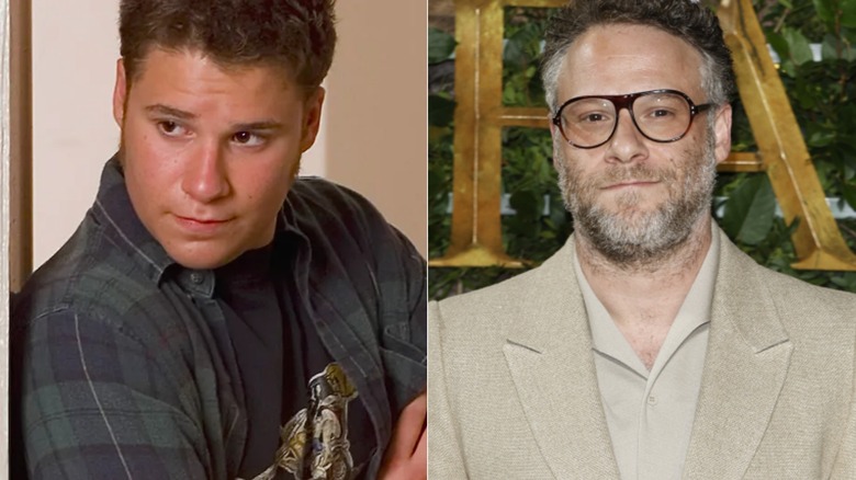 Seth Rogen in 'Freaks and Geeks' next to an older Seth Rogen