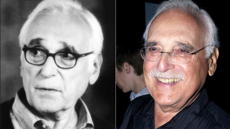 Harold Gould smiling, split screen