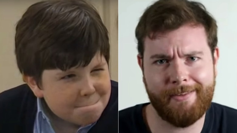 Split image of Jake Burbage in Grounded for Life, and as an adult in his acting reel