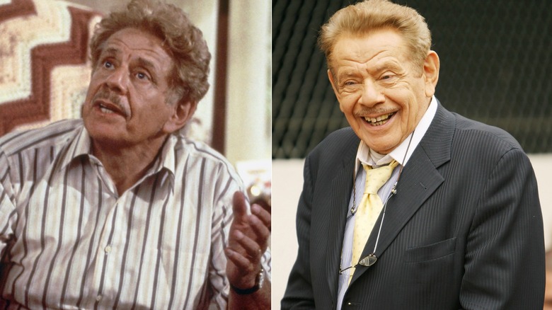 Jerry Stiller acting on Seinfeld and Jerry Stiller smiling