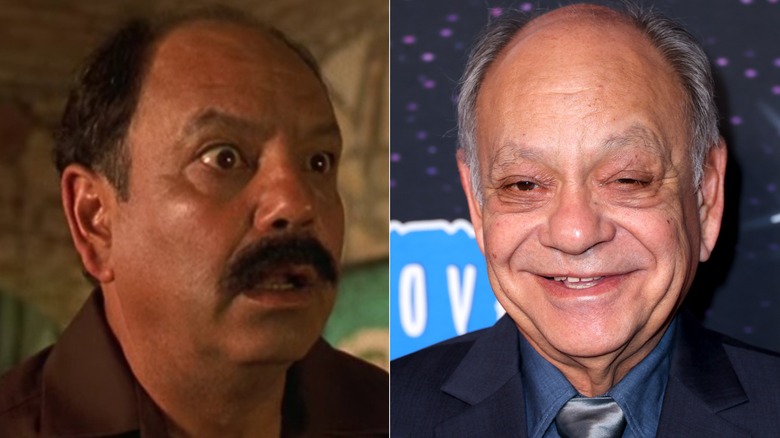 A split image of Cheech Marin in Spy Kids and recently