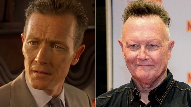 A split image of Robert Patrick in Spy Kids and recently