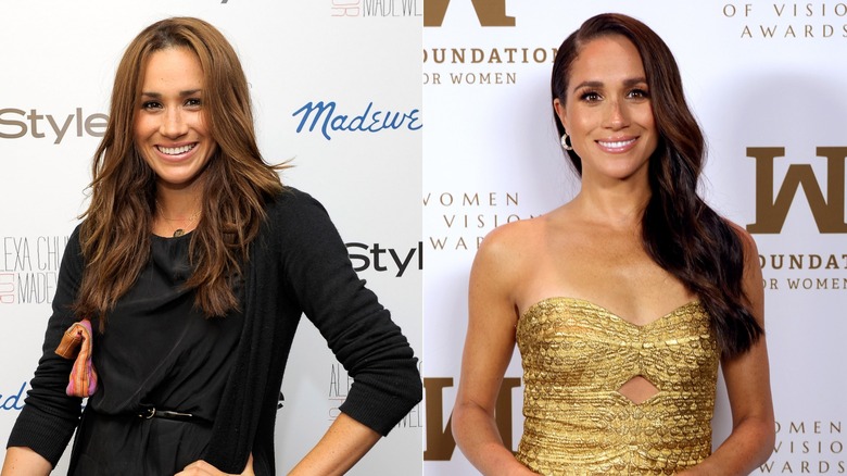 Meghan Markle in 2011 and 2023