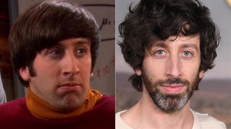 A split image of Simon Helberg acting on BBT and a recent red carpet