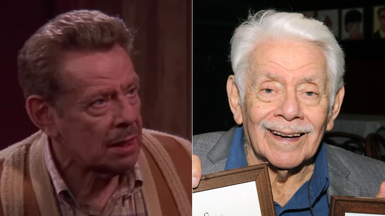 A split image of Jerry Stiller on TKOQ and shortly before his death