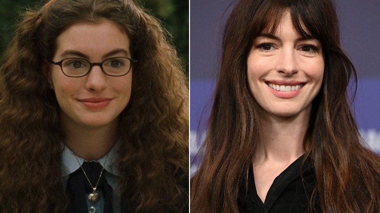 Anne Hathaway then and now