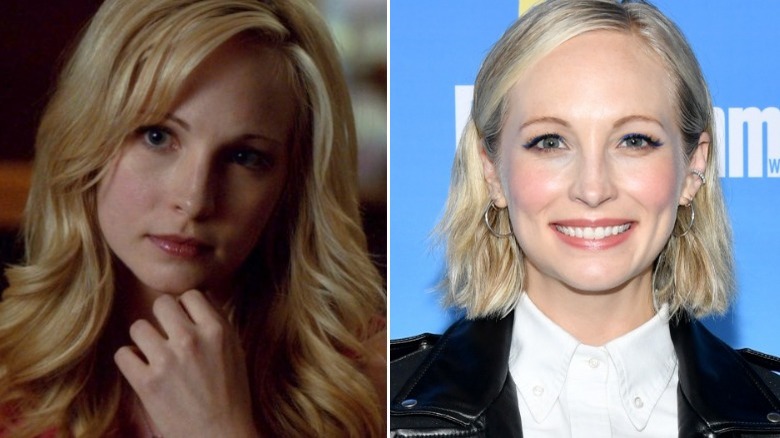 Candice King, Season 1 of The Vampire Diaries vs 2019 at the Entertainment Weekly Comic-Con Bash