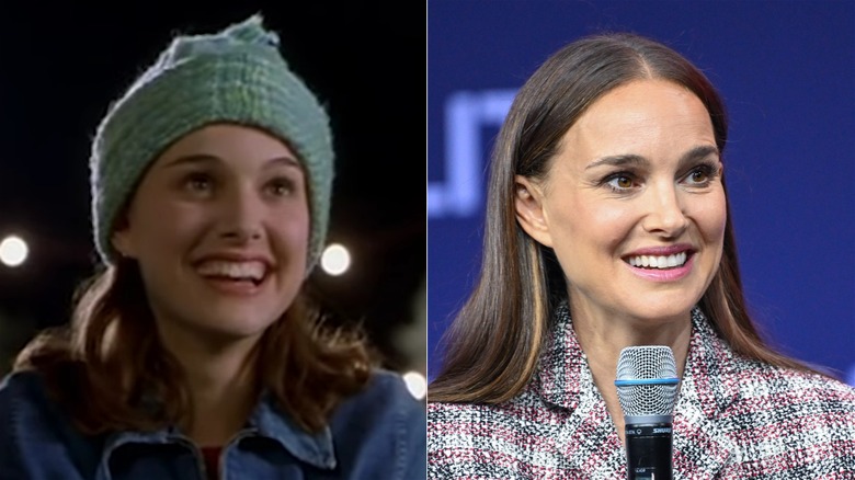 Natalie Portman acting in Where the Heart Is and speaking at an event