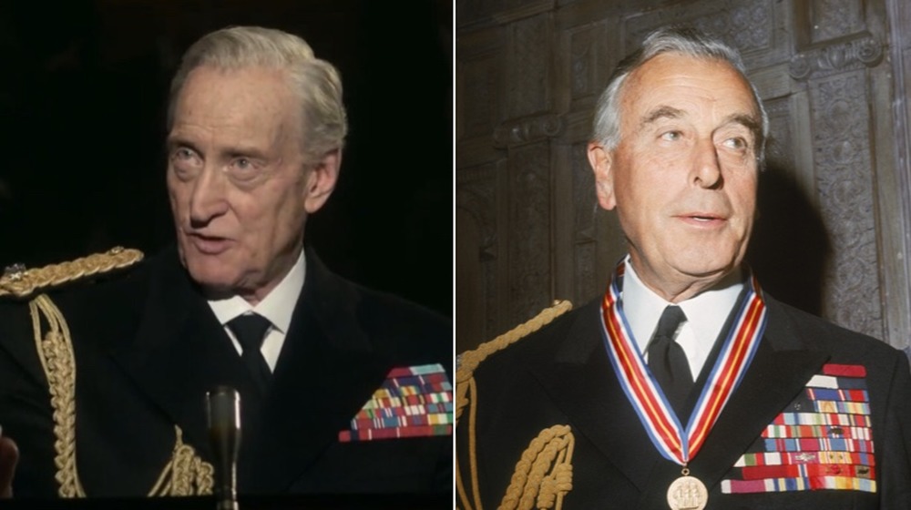 Charles Dance and Lord Mountbatten, split image