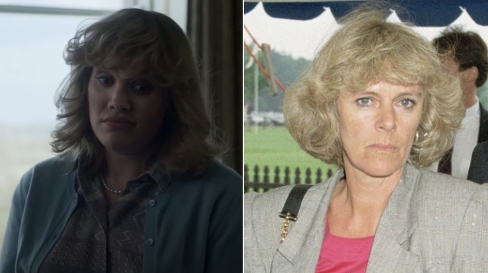 Emerald Fennell and Camilla Parker Bowles, split image