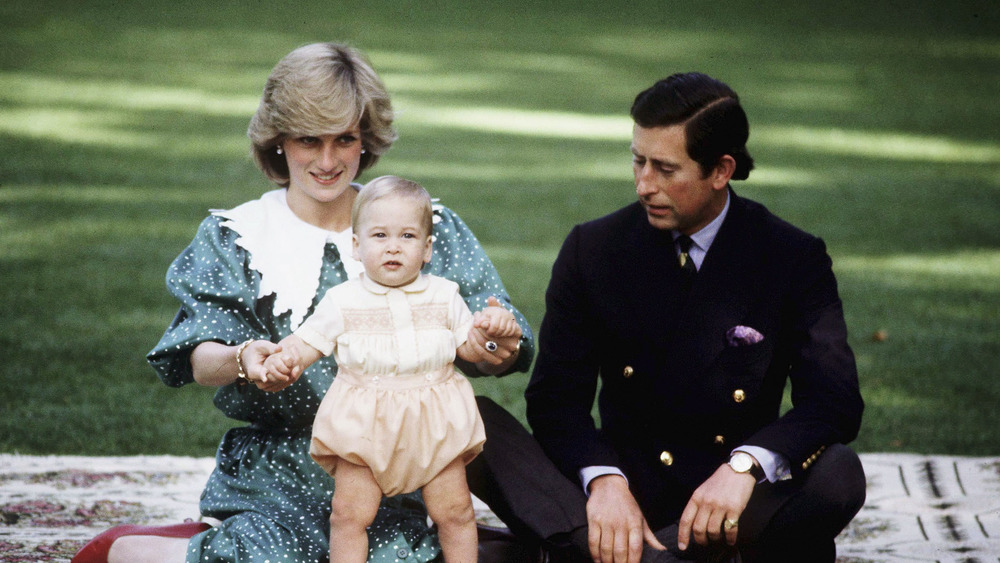 Princess Diana and Prince Charles with baby Prince William