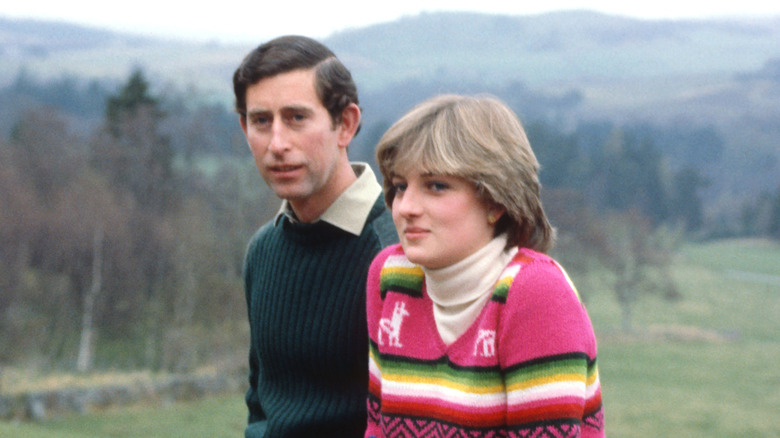 Prince Charles and Diana outside