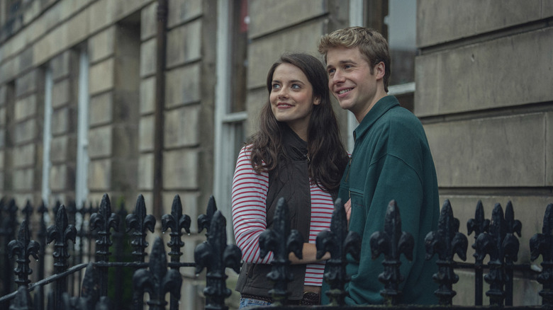 Meg Bellamy and Ed McVey in The Crown as Will and Kate in The Crown