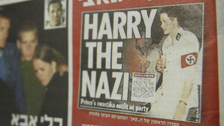 Prince Harry wearing Nazi uniform in newspaper