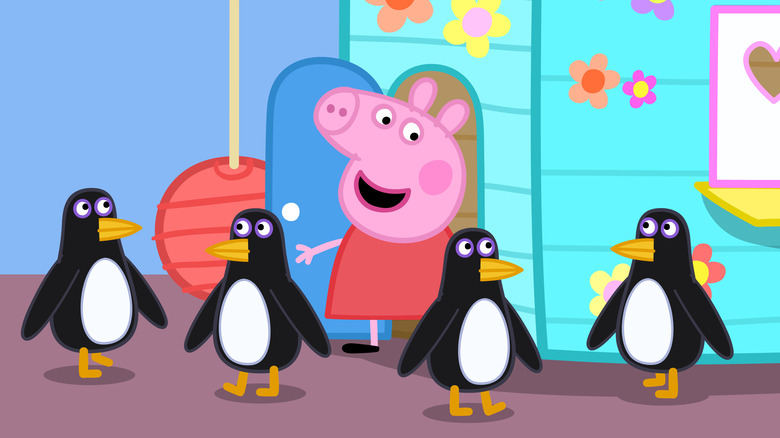 Peppa Pig and penguins at the Clubhouse