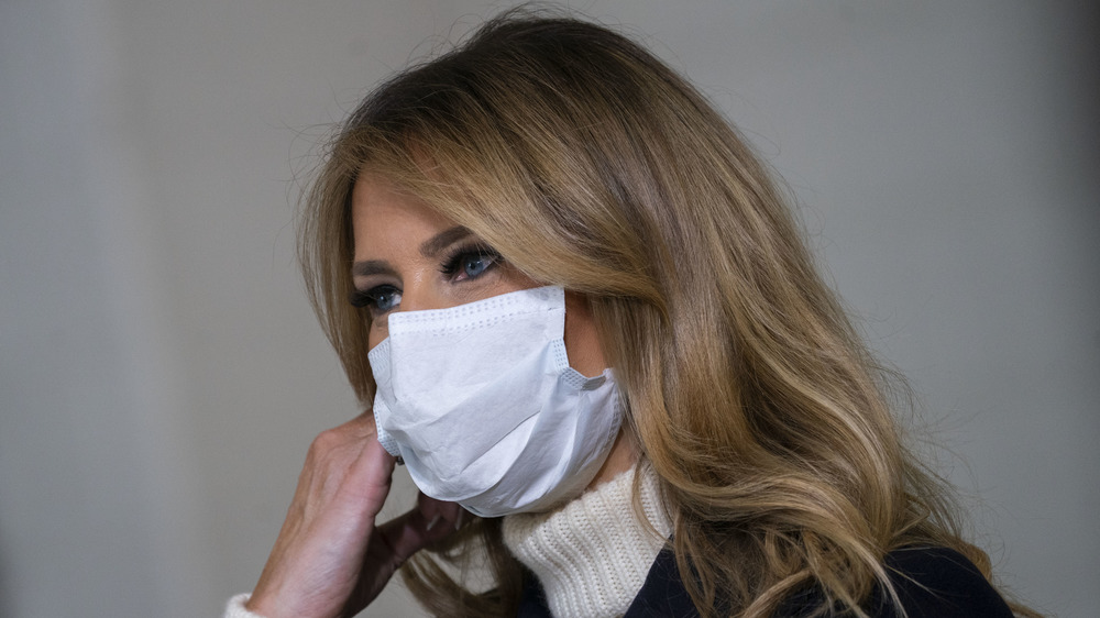 Melania Trump in a mask