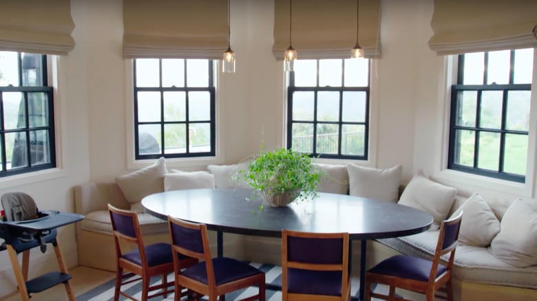 Breakfast nook in Jessica Alba's home