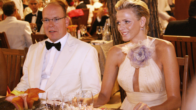 Albert and Charlene at dinner