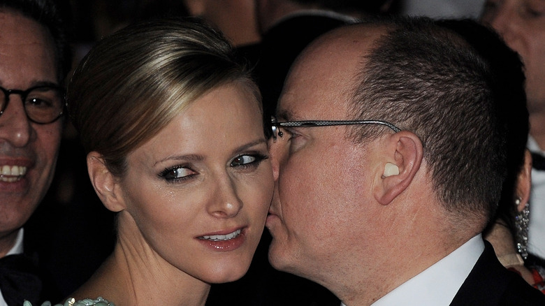 Princess Charlene dancing with Prince Albert