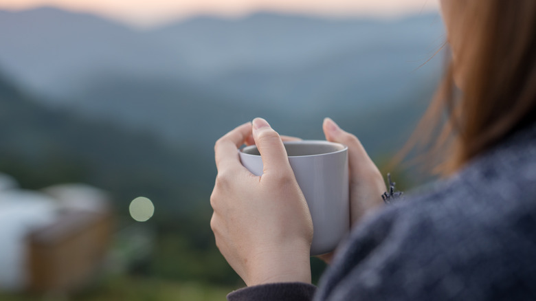 woman relaxing in nature