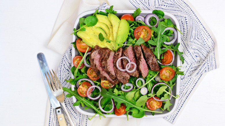 A steak salad