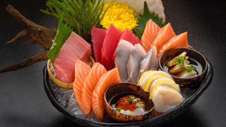 A plate of gourmet sashimi