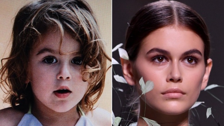 Kaia Gerber, then and now