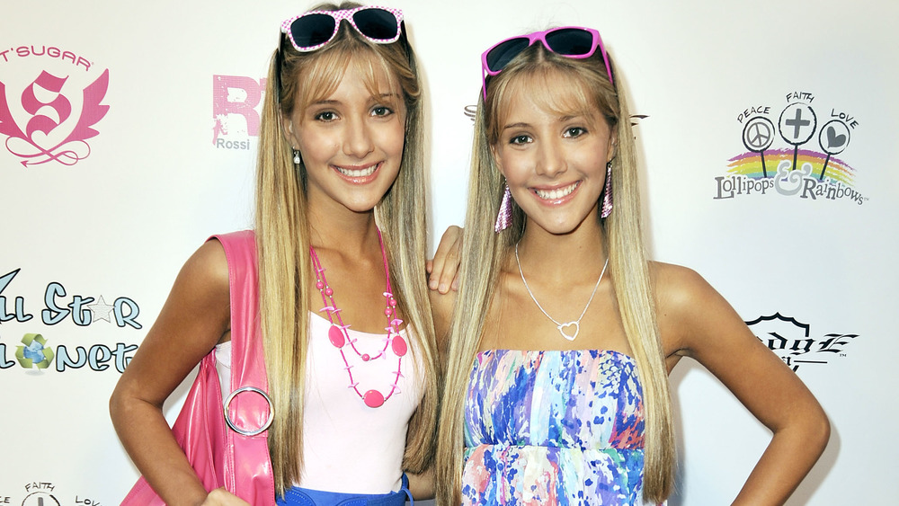 The Rosso twins wearing pink and blue