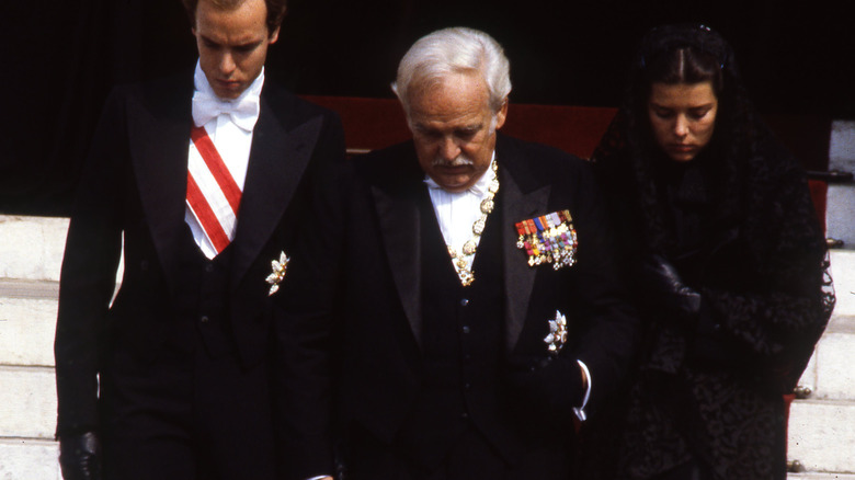 Prince Rainier at Grace Kelly's funeral