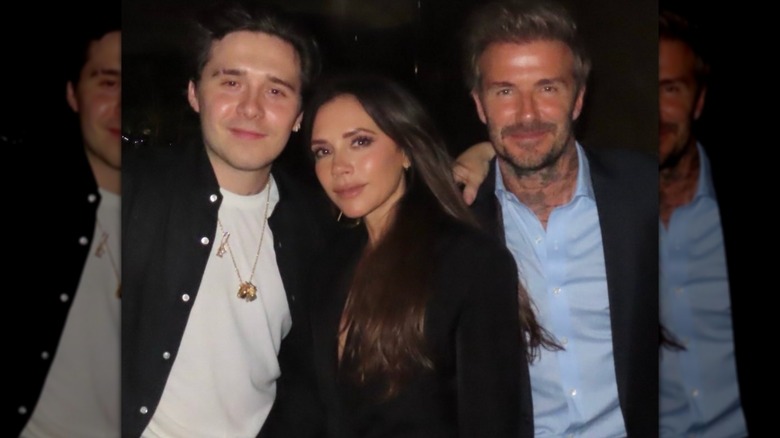 Brooklyn, Victoria, and David Beckham